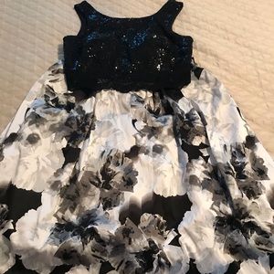 Black and White Two Piece Tapered Dress